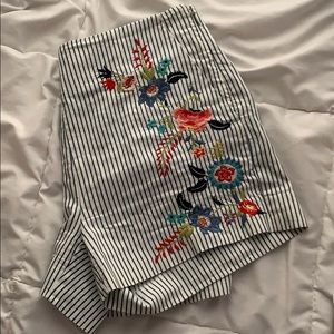 Loft Floral Strip Shorts